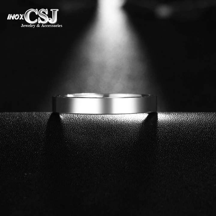 Combo 10 Nhẫn trơn inox bản 4mm sáng đẹp không đen hợp thời trang mang cá tính độc đáo