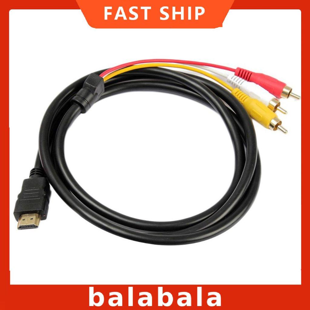 [BL]1080P HDTV HDMI-compatible Male To 3 RCA Audio Video AV Cable Cord Adapter