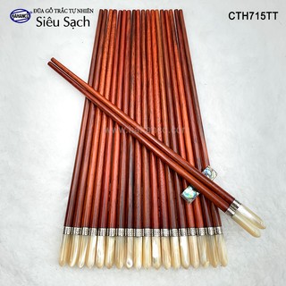 Đũa trắc đầu ốc búp viền Bạc hàng siêu cấp (10 đôi/Hộp) dành caho giới thượng lưu (CTH715TT) HAHANCO