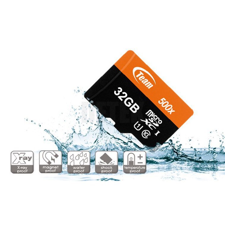 Thẻ nhớ microSDHC Team 32GB 500x upto 80MB/s class 10 U1 kèm Adapter (Cam) - Hãng phân phối chính thức
