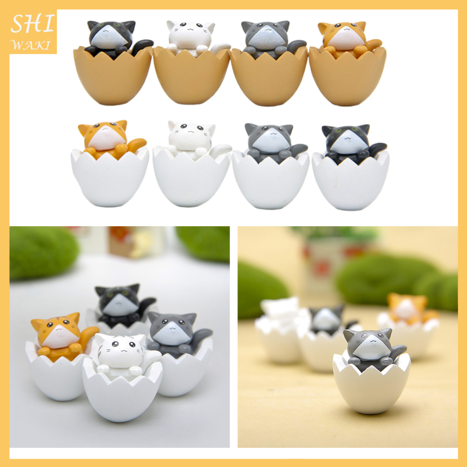 Set 4 Đồ trang trí Chú Mèo Mini Dễ Thương Trang Trí Sân Vườn