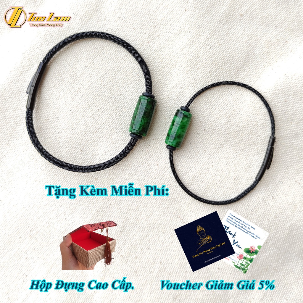 Vòng tay lu thống tài lộc hanh thông sơn thủy màu xanh lá hợp mệnh bình an - Tuệ Lâm