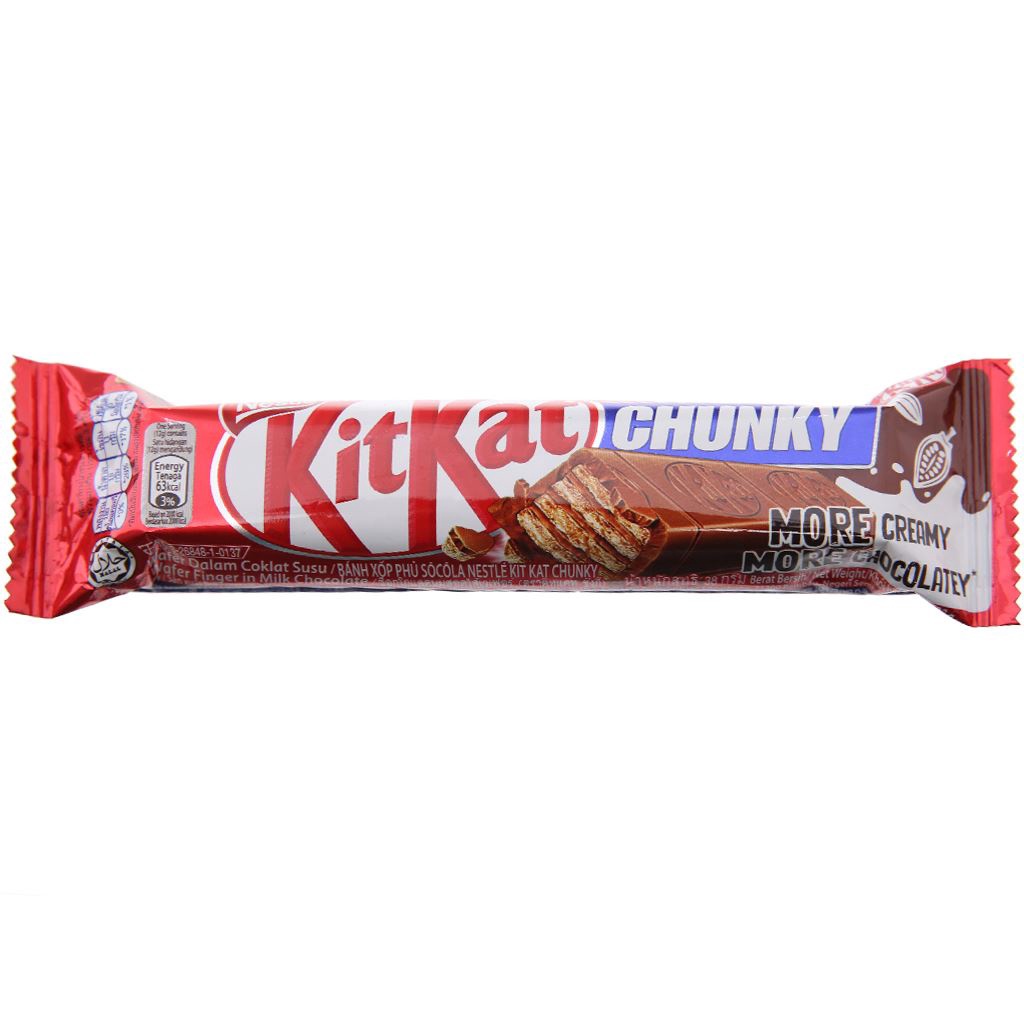 Bánh xốp phủ socola KitKat Chunky gói 38g (Sô cô la kit kat)