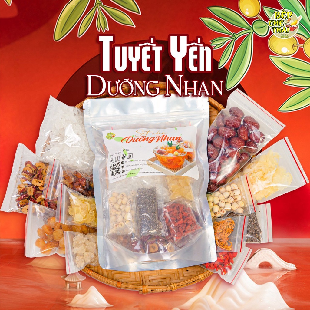 Chè Tuyết Yến Dưỡng Nhan Set Nấu 25 Tới 30 Chén Bếp Chè Thái