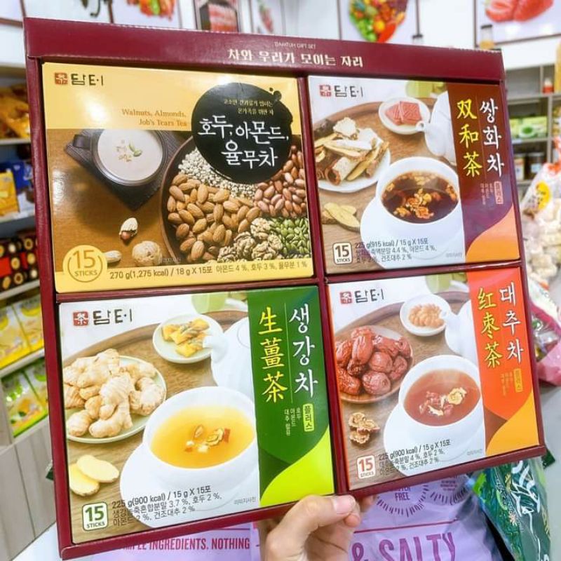 Sét trà hoa + ngũ cốc Damtuh Hàn Quốc thích hợp quà tặng