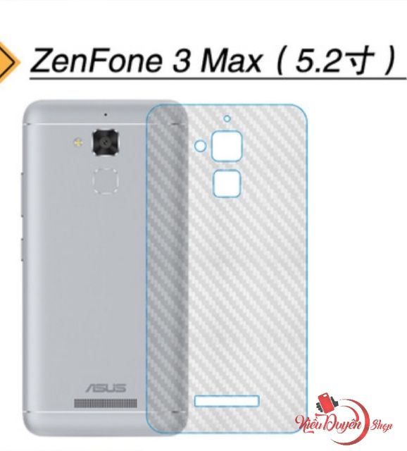 Dán lưng Carbon Asus Zenfone 3 ZE520KL,Zenfone 3 Max ZC553KL,Zenfone 3 Max ZC520TL,Zenfone 4 Max Pro ZC554KL