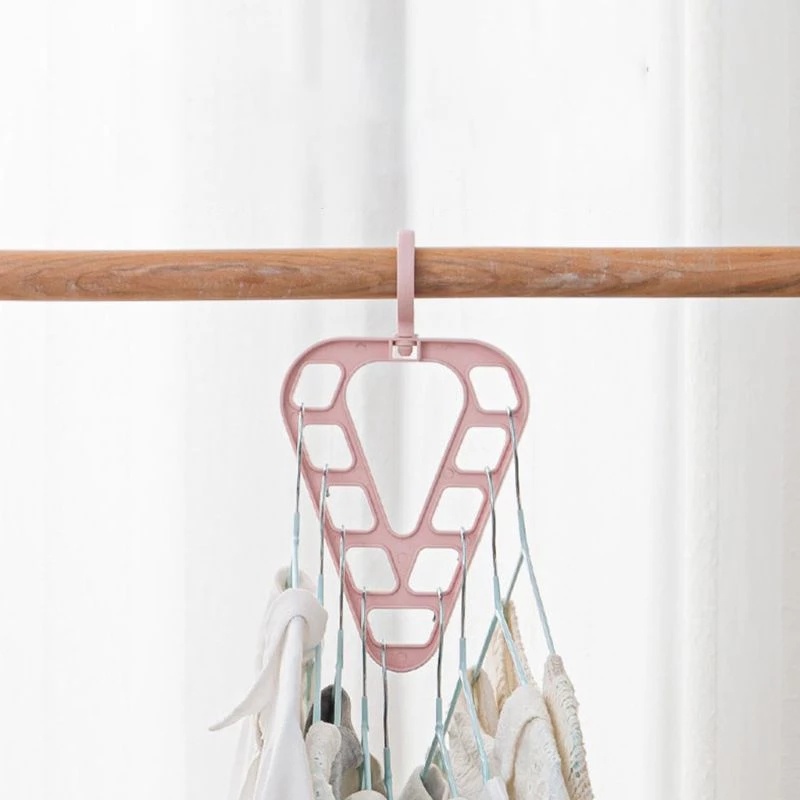 1Pc Random Color Creative Closet Clothes Hanger / 9-Hole Wardrobe Space Saving Holder