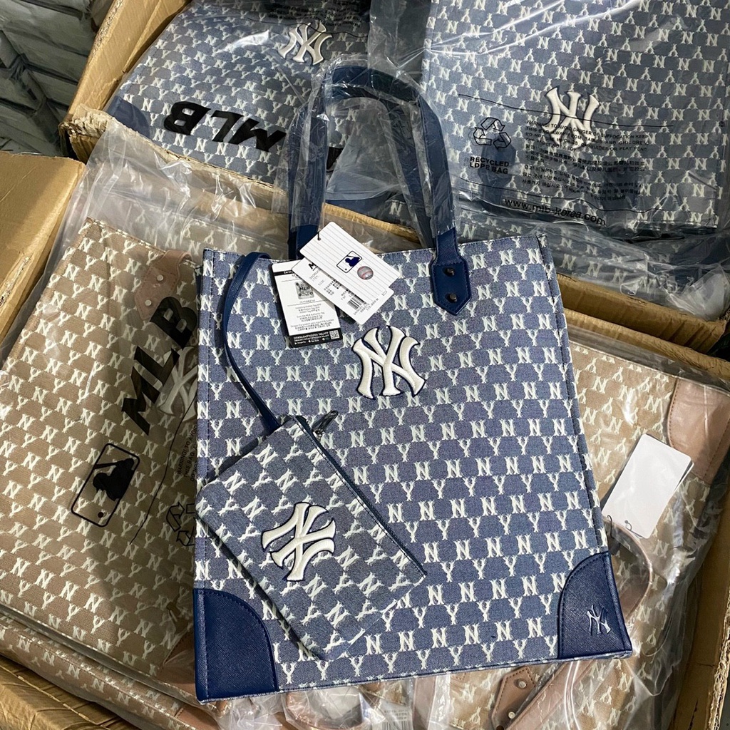 túi tote mlb siêu hot kèm ví nhỏ size 36*38*8cm xanh đen