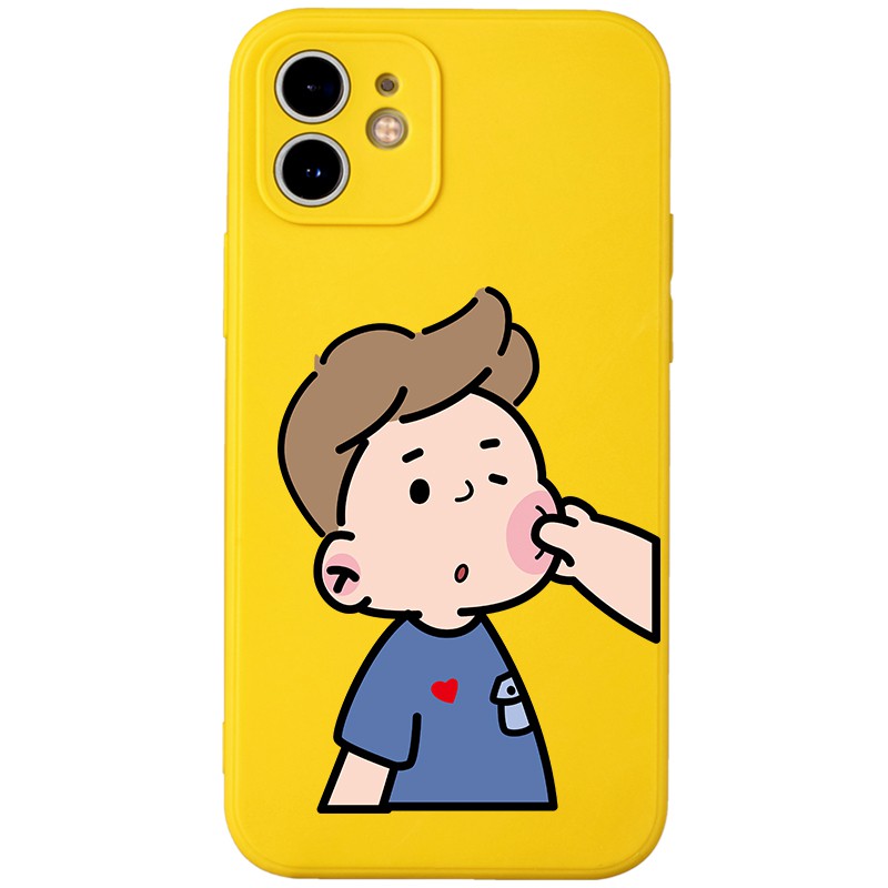 Ốp lưng JURSUE mềm hoạt hình cặp đôi dễ thương đẹp cho iPhone 13 12 11 Pro Max SE 2020 X XR XS ip 8 7 6 6S Plus kute Y3