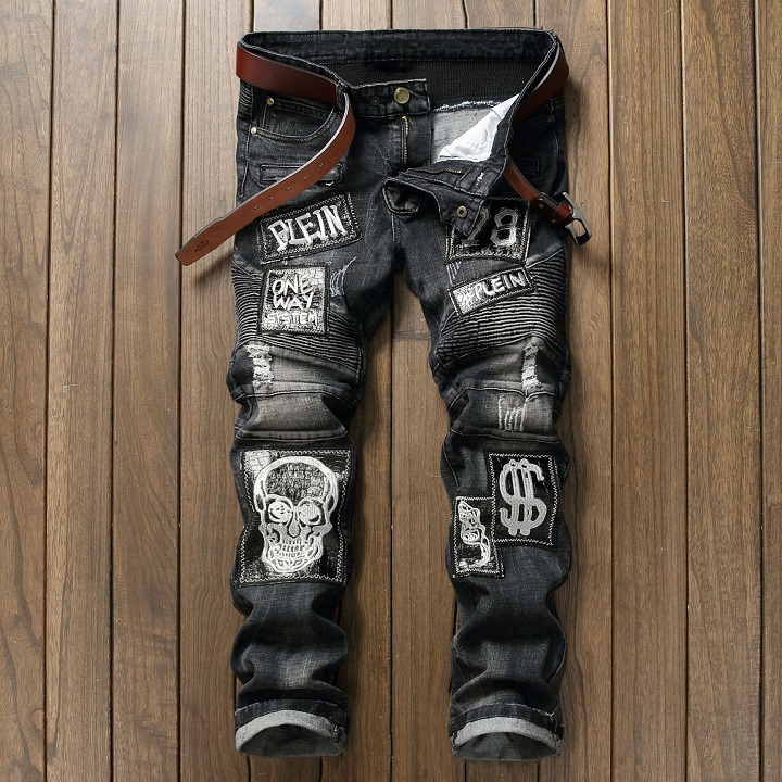 Quần jeans rách đầu lâu plein Mã: ND0920