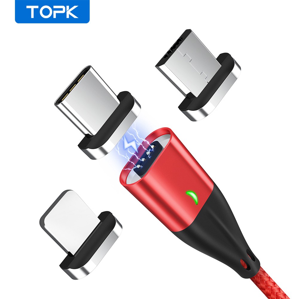 Cáp Sạc Nhanh TOPK AM61 Cổng Micro USB Type-C Dài 1m