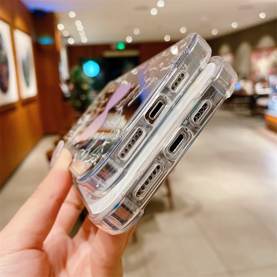 Compatible For iPhone 13 12 11 Pro Max XS Max XR X XS 8 7 Plus SE 2020 Ốp điện thoại tráng gương trang trí hình bướm dành cho
