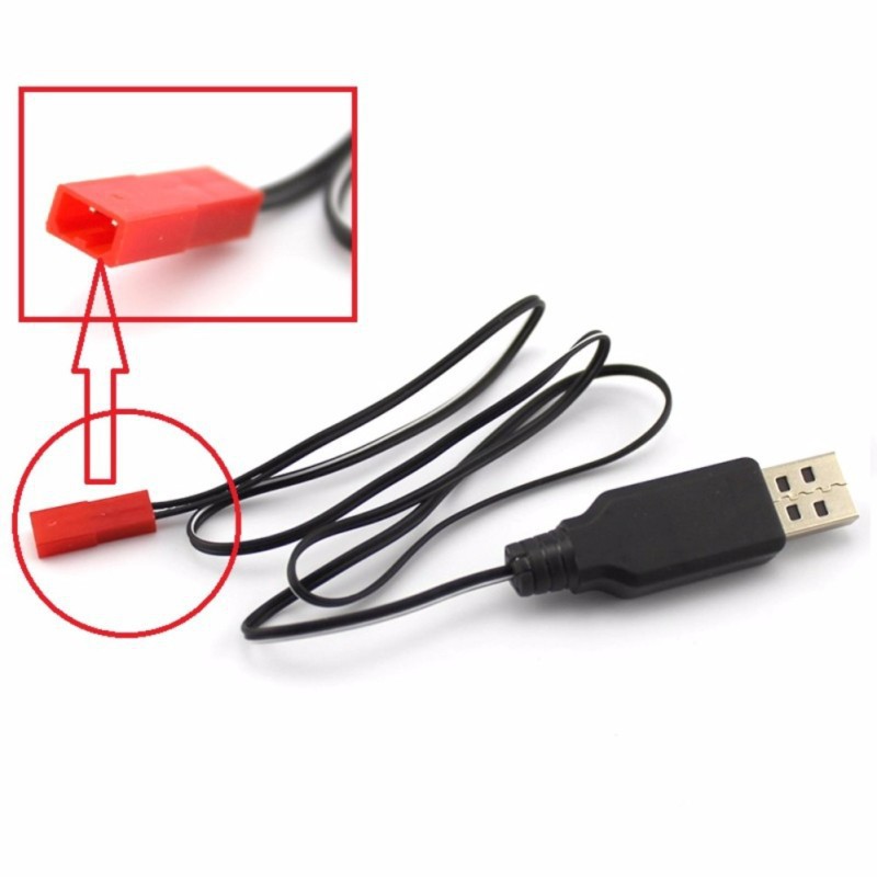 Dây cáp sạc pin Ni-MH USB 4.8V 6V 7.2V 250mA giắc SM JST (jack cắm) có đèn báo đầy pin dành cho xe điều khiển, flycam 5.