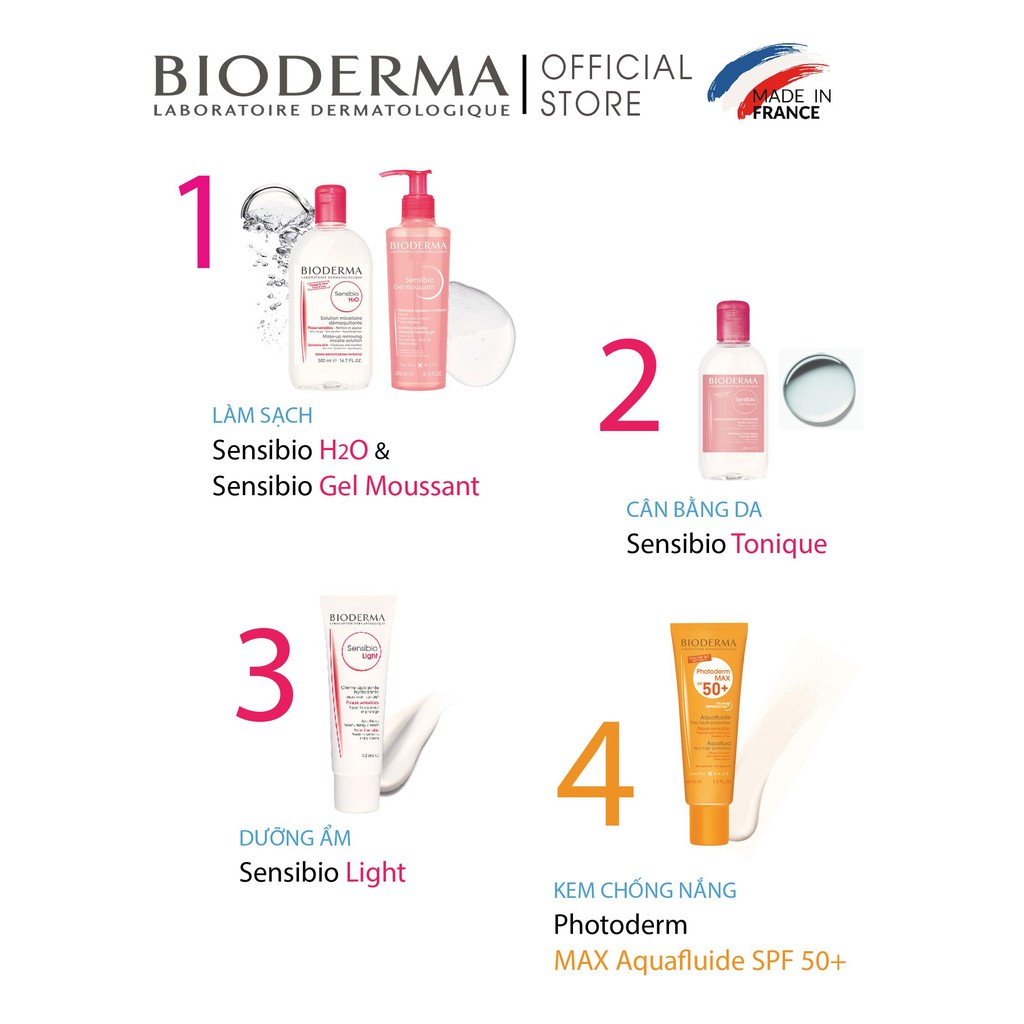 Nước tẩy trang Micellar Bioderma Sensibio H2O Créaline Hồng - 250ml