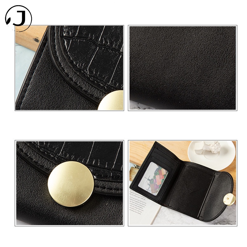 Ví da PU cầm tay dáng ngắn gập nhỏ gọn đẹp thời trang cao cấp da giá rẻ bóp đựng tiền thẻ làm ba họa tiết da cá sấu phong cách cổ điển sang trọng thời trang mini cao cấp cho nữ