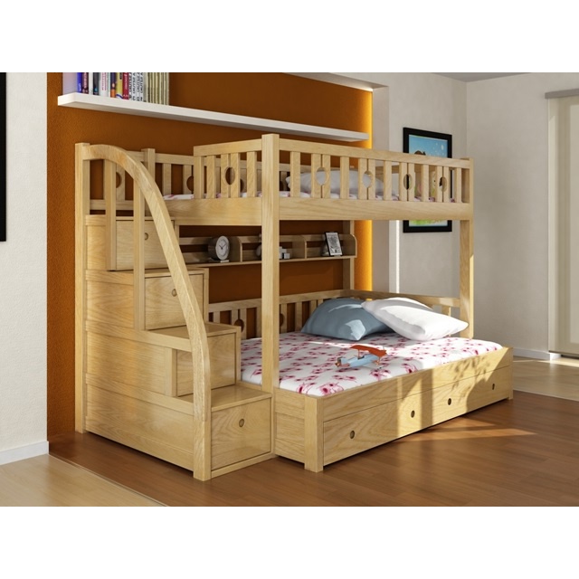 Giường tầng cho bé GT6814, Giường tầng dành cho trẻ em Gỗ Sồi Nga