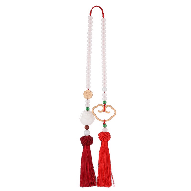 Ngọc bội khánh treo ô tô xe gỗ Hoàng Dương hạt Bồ Đề trang trí gương chiếu hậu cao cấp may mắn an toàn