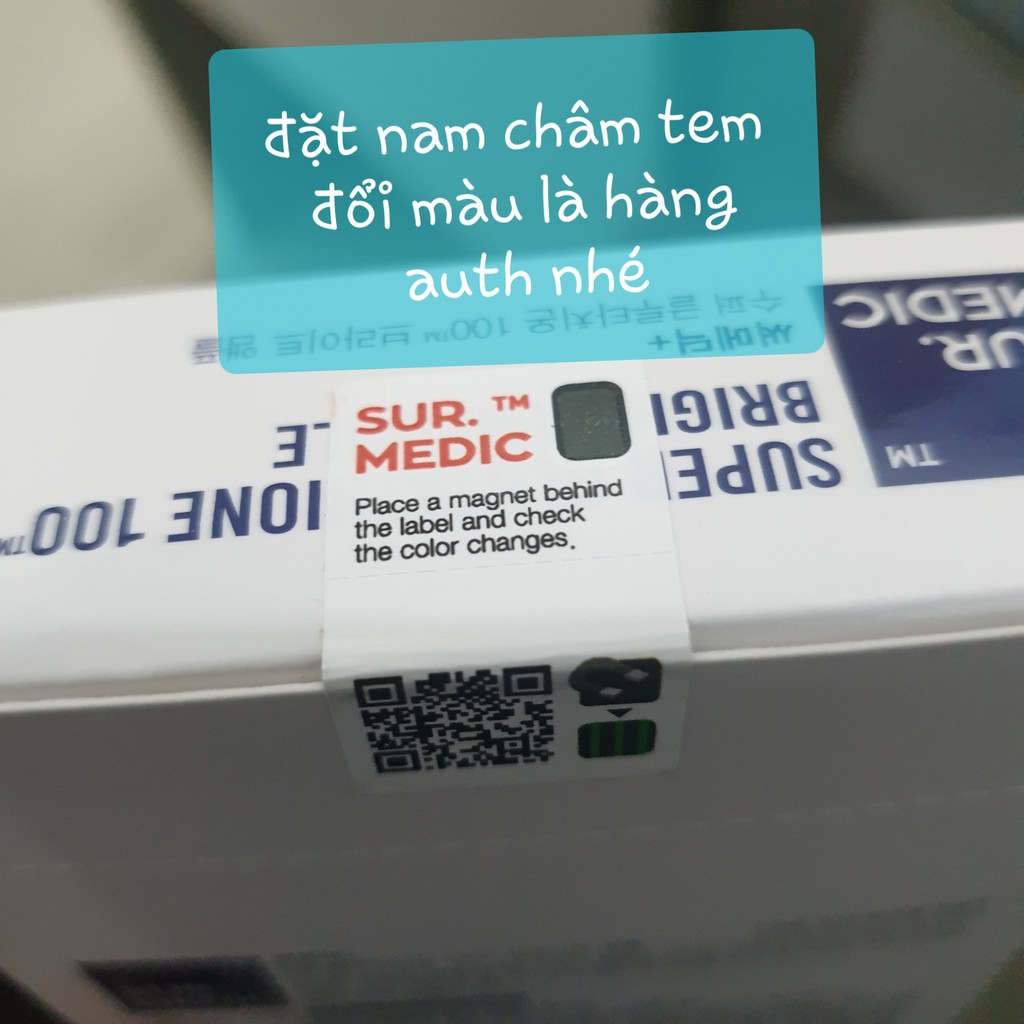 lẻ 1 ống Tinh chất làm hỗ trợ THÂM Sur.Medic sur medic super glutathion có tem chống hàng giả