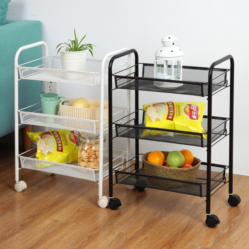 Xe Đẩy LOẠI 1 CAO 80cm Đồ Đa Năng 3 Tầng Phong Cách Hàn Quốc