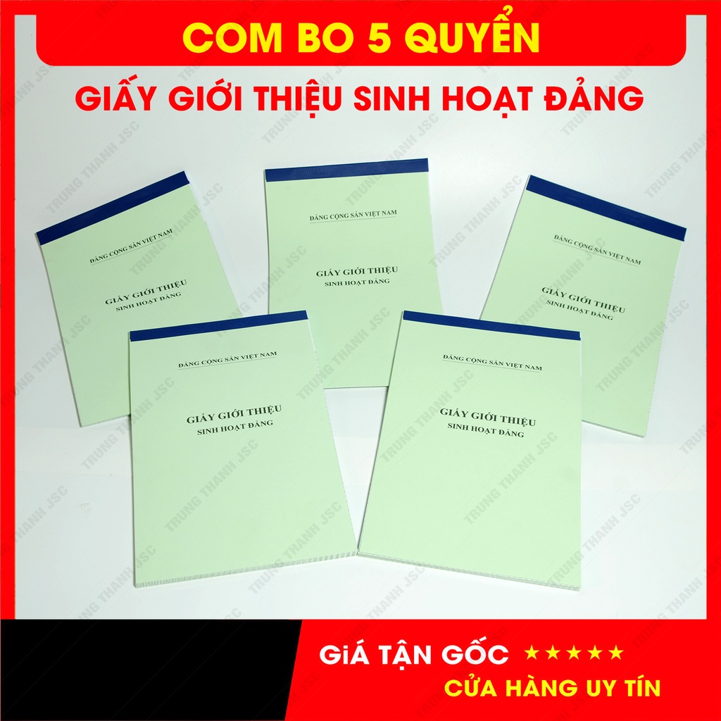[Combo 5 quyển] Giấy giới thiệu sinh hoạt Đảng