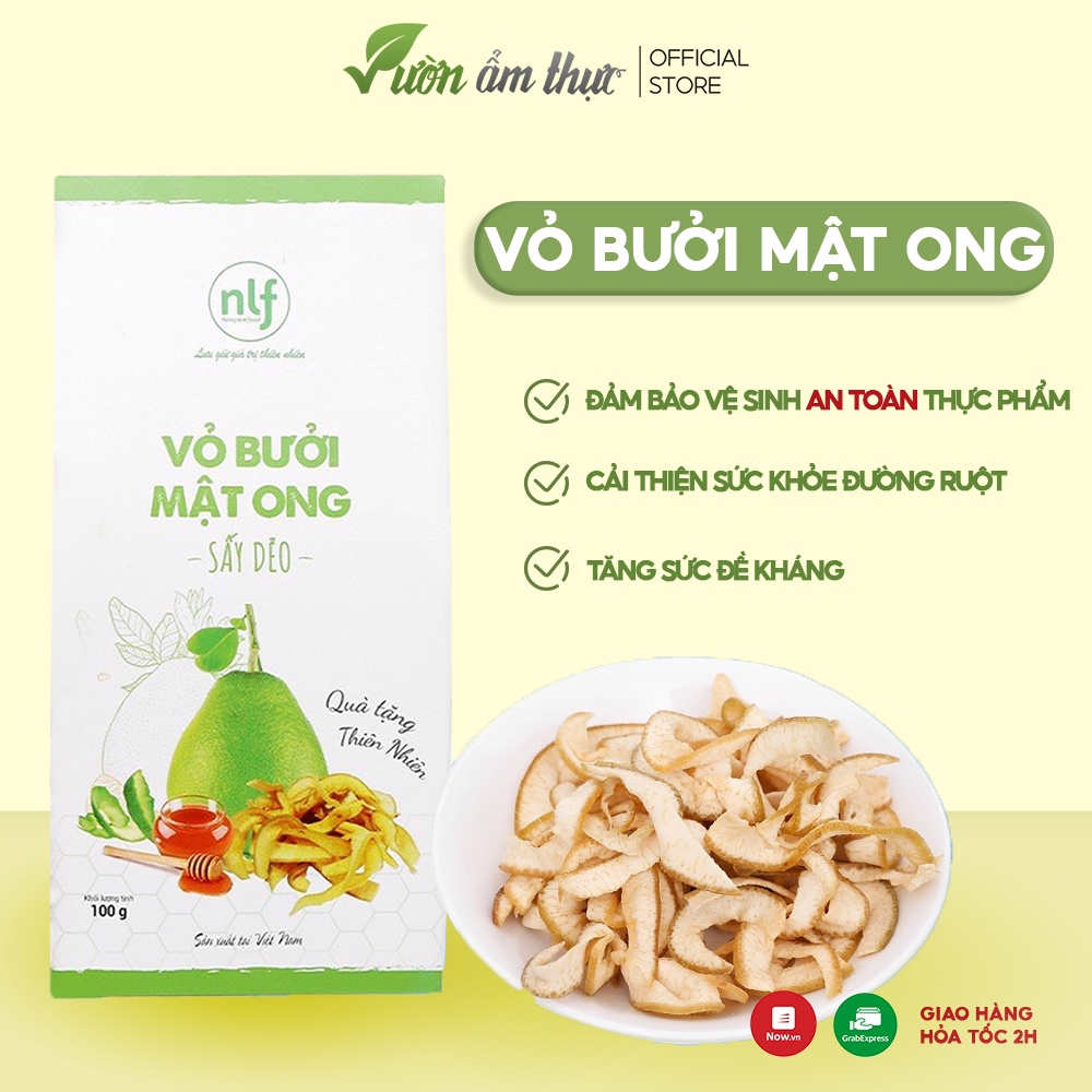 Vỏ bưởi mật ong sấy dẻo 100g thơm ngon nhiều dinh dưỡng đồ ăn vặt giảm cân hoa quả sấy Nonglamfood