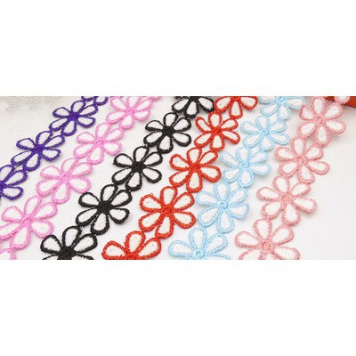 Dải dây ruy băng hình bông hoa trang trí dài 2 yard 3cm