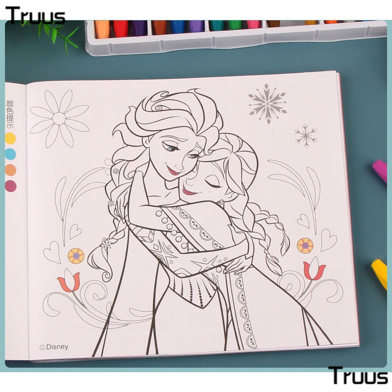 Sách Tô Màu Đơn Giản Hình Công Chúa Elsa Băng Tuyết Cho Học Sinh QRSR