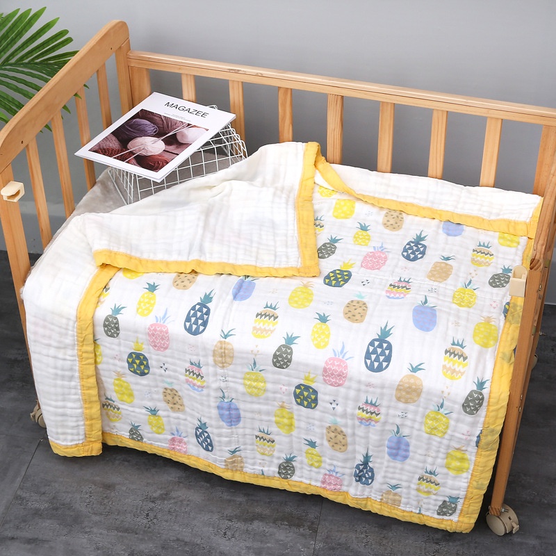 Chăn, Khăn tắm cho bé xô 6 lớp bo viền không xổ bông hoạ tiết bé trai / bé gái dùng từ sơ sinh đến lớn Thị Nắng Store