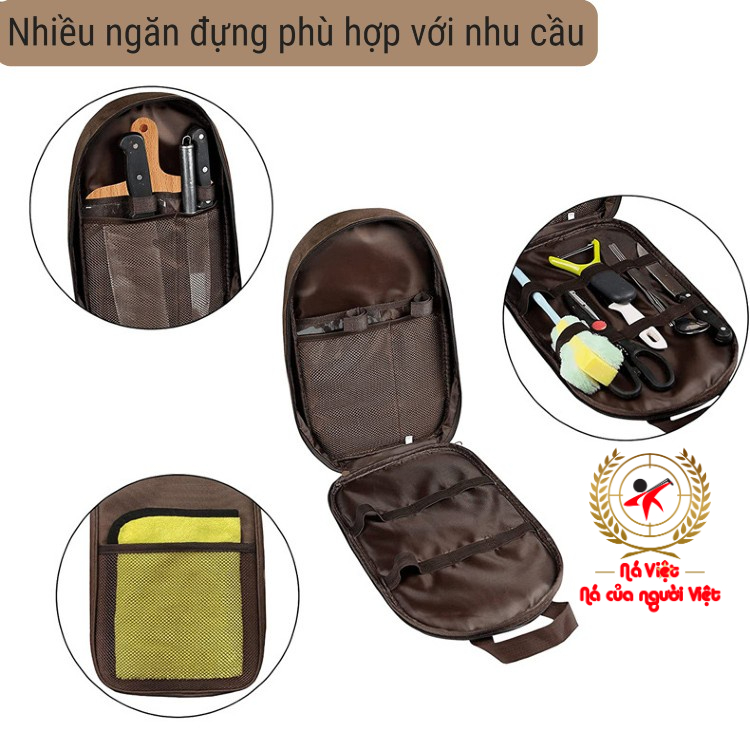 Bộ dụng cụ nấu ăn dã ngoại có túi đựng - Bộ dụng cụ nấu ăn 8 món dùng khi đi du lịch, dã ngoại [DCP5]]