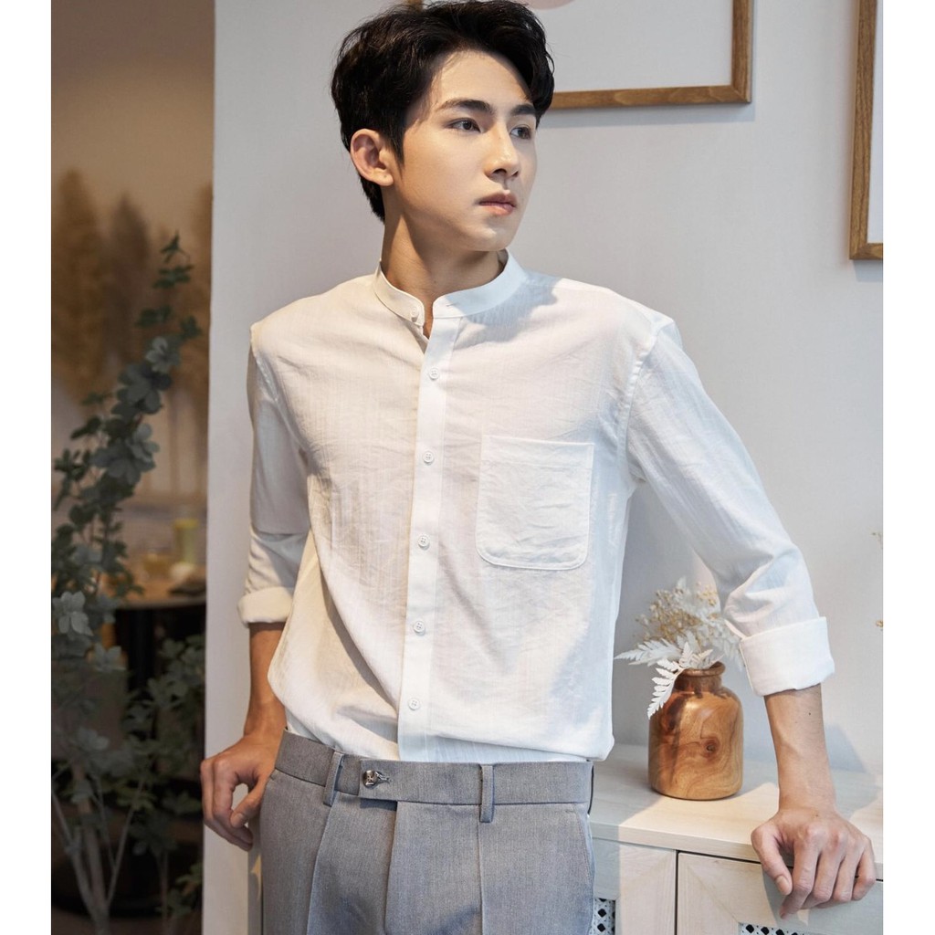 Áo sơ mi trắng đũi nam dáng hàn ,thiết kế 1 túi ngực chất đũi thoáng mát trẻ trung màu trắng .vàng bò,ghi sáng mẫu mới | BigBuy360 - bigbuy360.vn