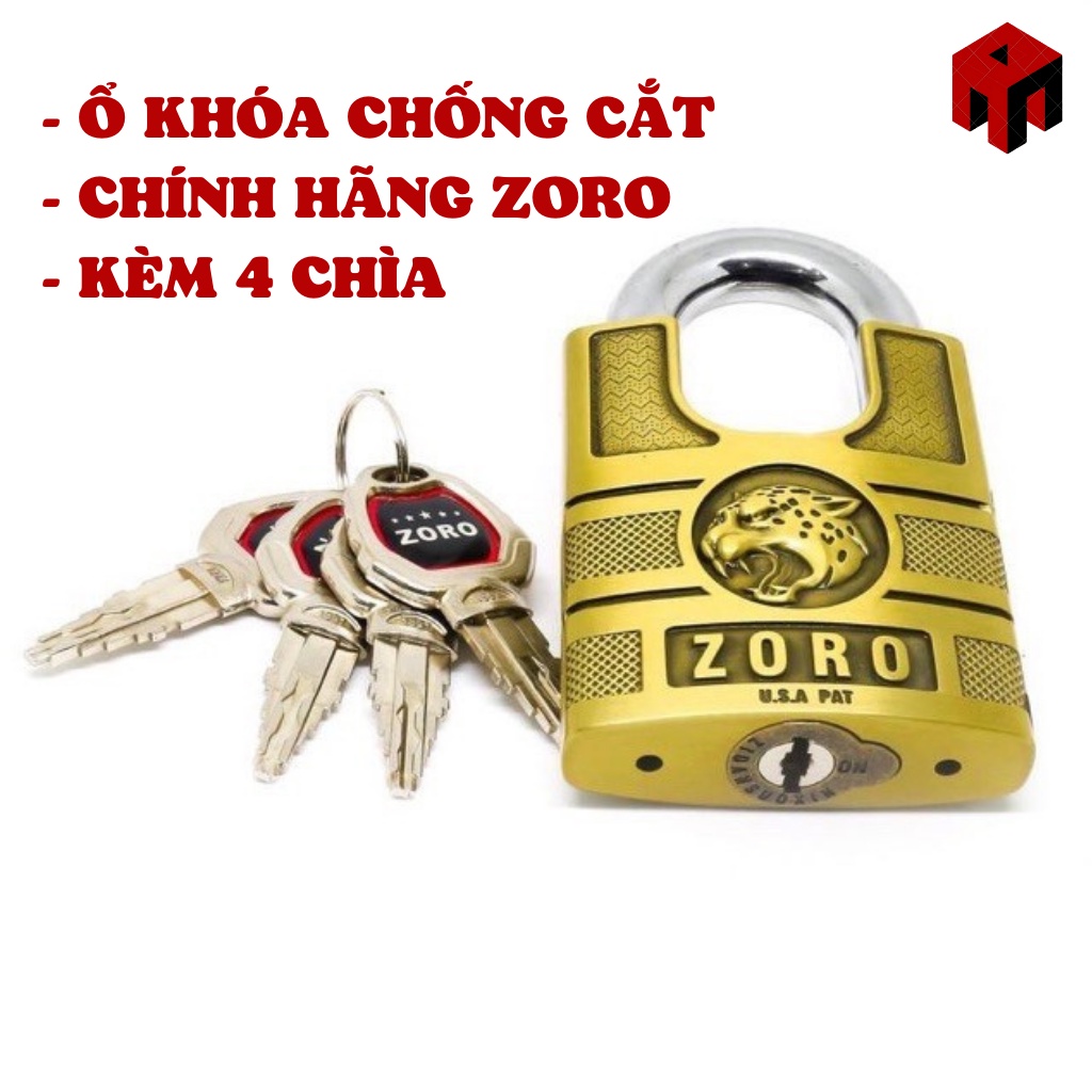 🔴ĐANG SALE || Ổ KHÓA ZORO CHÍNH HÃNG ĐẦU BÁO 6 PHÂN 4 CHÌA CHỐNG CẮT SIÊU BỀN.