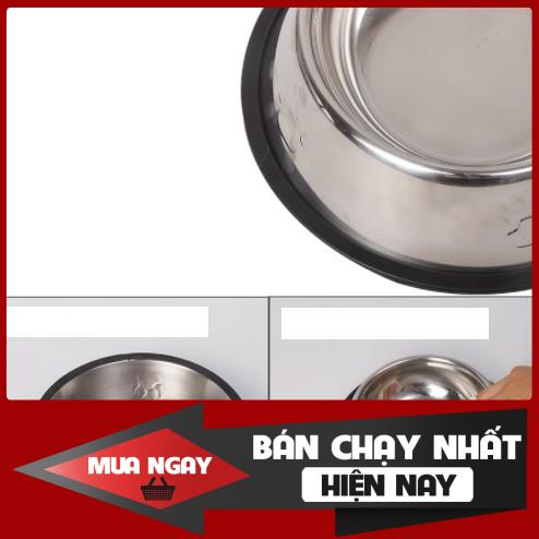 BÁT ĂN THÉP KHÔNG GHỈ CHỐNG TRƯỢT CHO CHÓ MÈO THÚ CƯNG - BÁT ĂN INOX 0