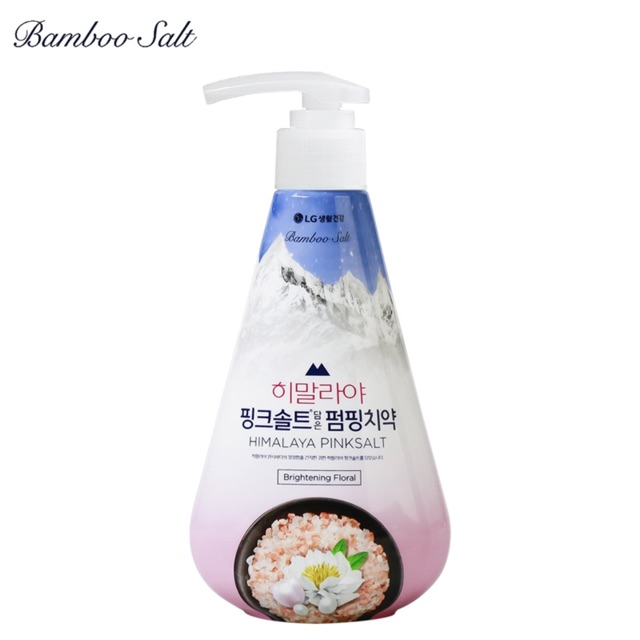 Kem đánh răng Bamboo Salt Himalaya Pink Salt Pumping Brighteing Floral Mint - Trắng răng 285g