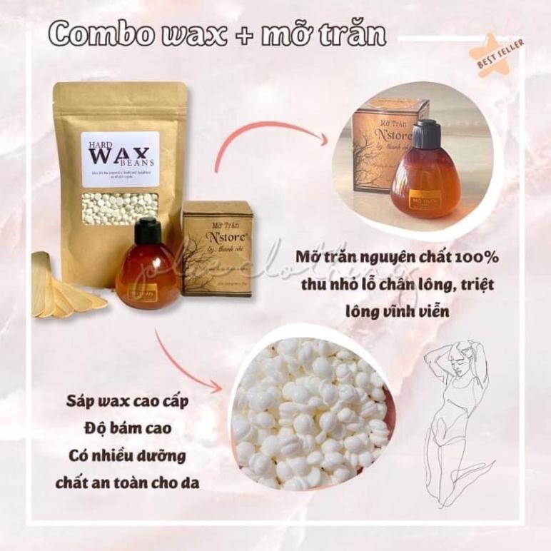 COMBO SÁP WAX COCONUT+ MỠ TRĂN+ CHÉN SILICON