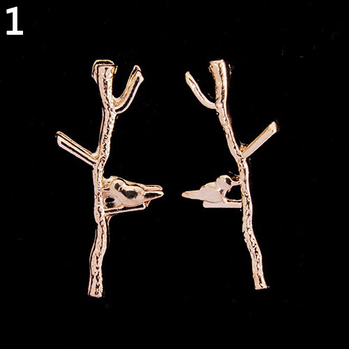 Khuyên tai dáng dài hình nhánh cây và chú chim dành cho nữ