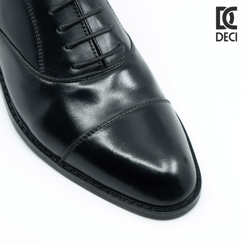 [DA BÒ MỘC] Giày tây nam cao cấp công sở DECI BROGUE-12 màu đen lịch lãm.