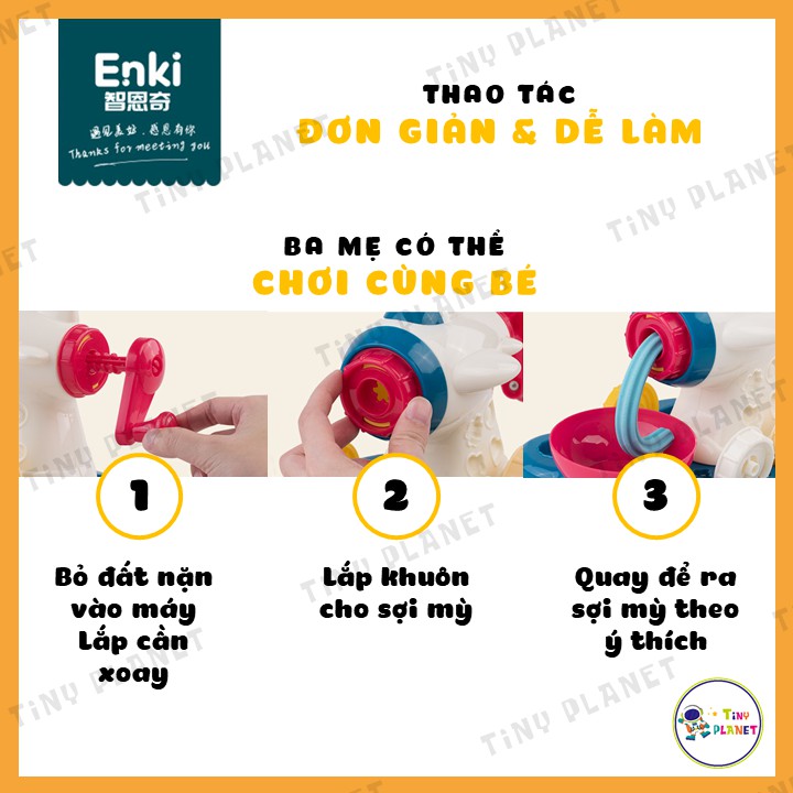 Set đồ chơi đất nặn làm mỳ Ý Enki 23 món