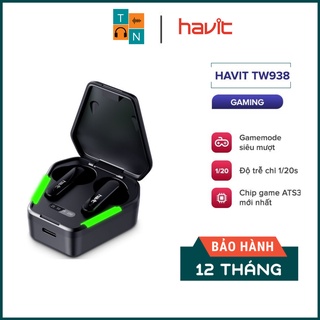Tai nghe gaming tws havit tw938, bass chất game mượt, chip ats3015 giảm độ trễ 0.05s - bh 12 tháng