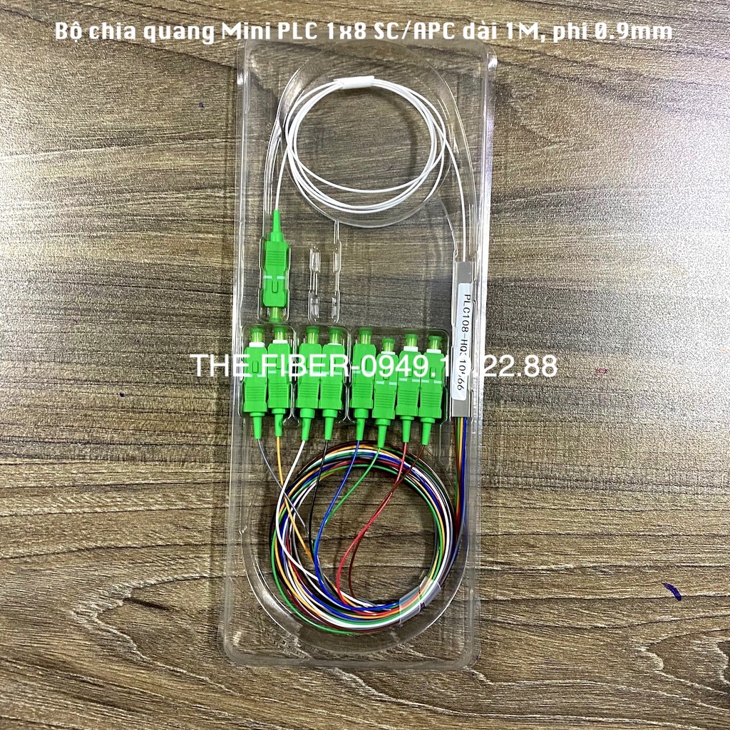Bộ chia quang PLC 1x8 SC/APC phi 0.9mm dài 1M