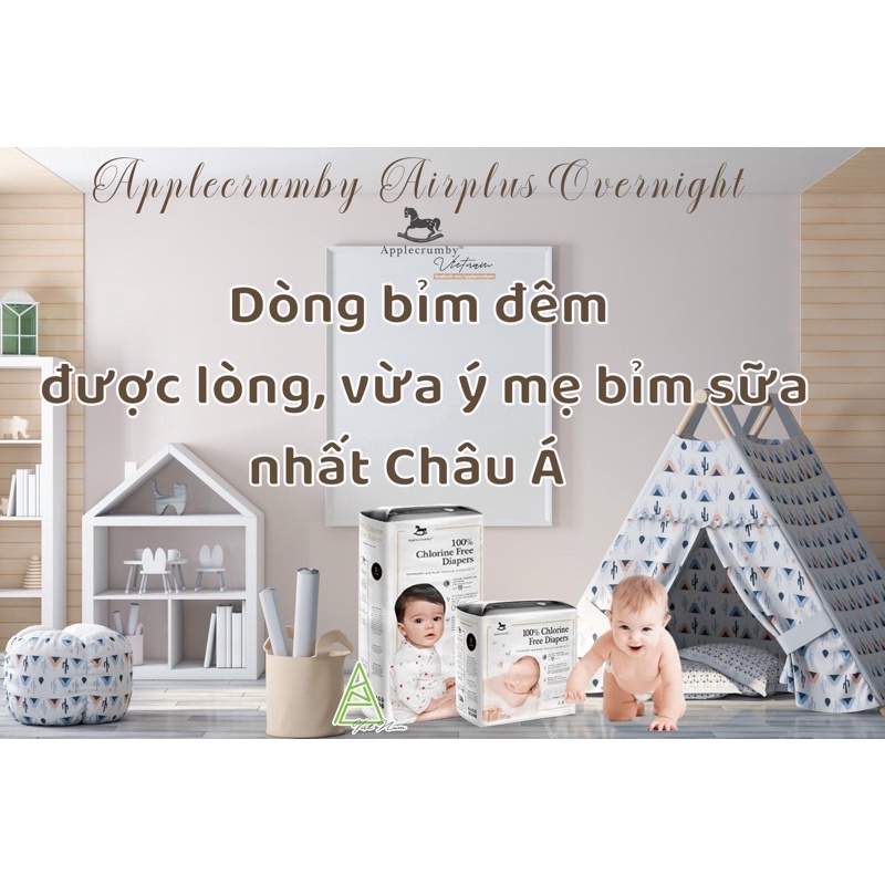 [CHÍNH HÃNG] Bỉm APPLECRUMBY Malaysia - Bỉm dán/quần S24/M42/L36/M22/L20/XL18/XXL16