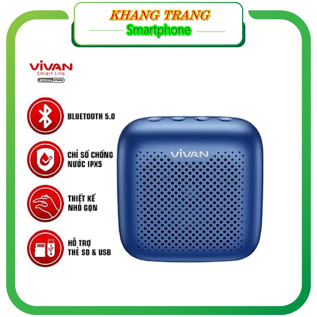 Loa Bluetooth chất âm hay Vivan VS1 Chính hãng âm bass chắc uy lực có khả năng chống nước IPX5 pin 10h khangtrang BH 12T