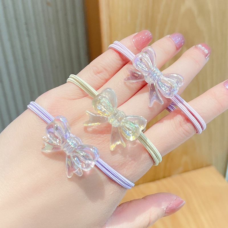 Dây Buộc Tóc Thắt Nơ Trong Suốt Nhiều Màu Dễ Thương Cho Nữ