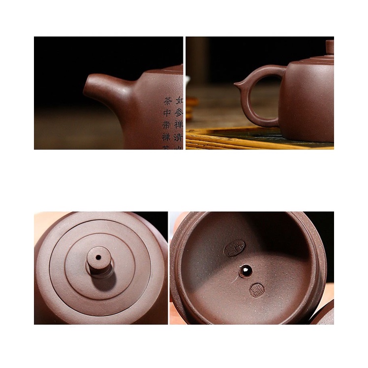 Ấm Tử Sa Nghi Hưng Tỉnh Lan Tâm Thiền 300 ml (Tử Nê, Lọc tổ ong)