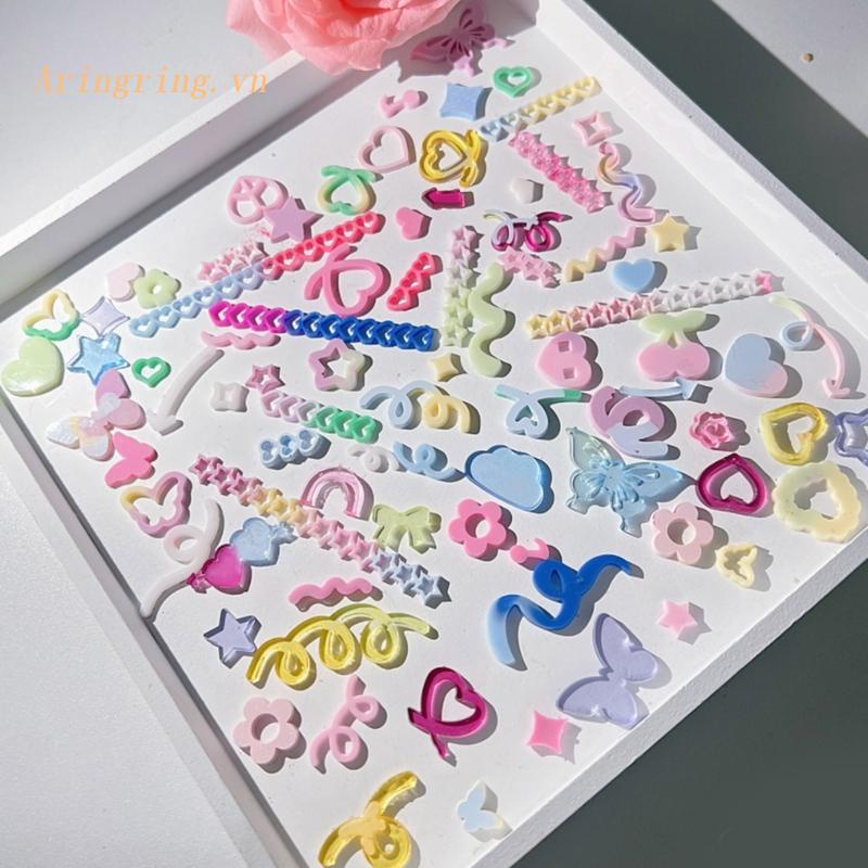 Arin Khuôn Silicone Mini Hình Trái Tim Ngôi Sao Mặt Trăng Pha Lê Cát Chảy Làm Bông Tai Trang Trí Bánh Kem DIY