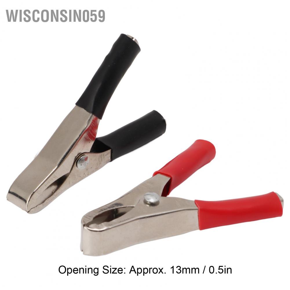 Wisconsin059 50 Set Insulated Clip 20A High Accuracy Process Elasticity Electric Test Clamp with PVC Insulating Sheath for Wire