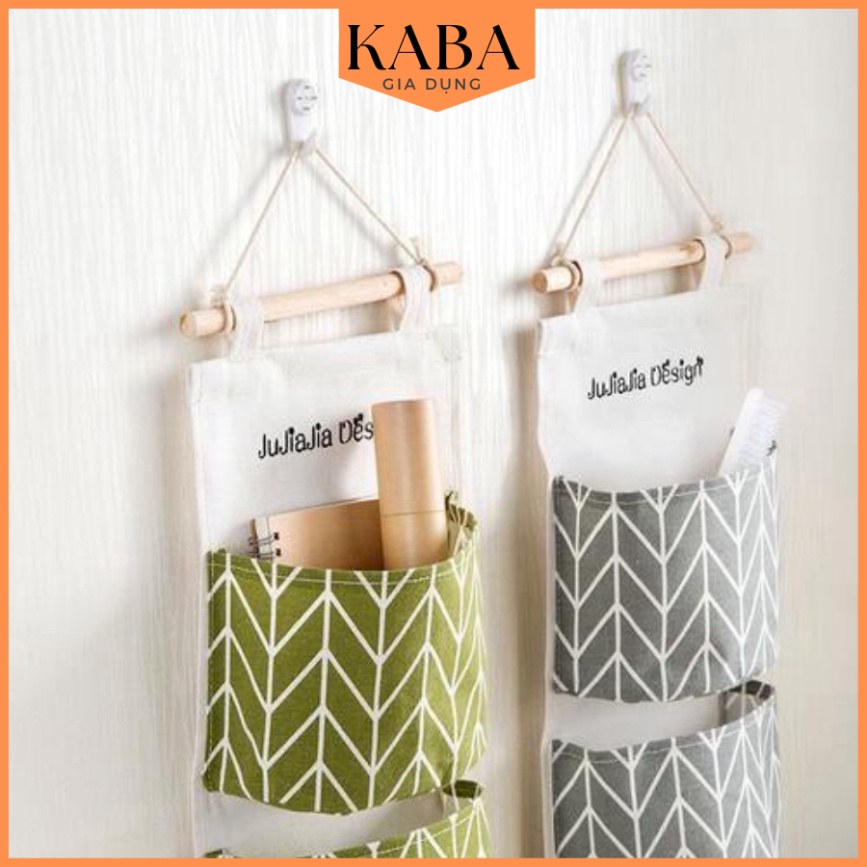 [HÀNG CÓ SẴN] Túi Vải Treo Tường 3 Ngăn Đa Năng, Tiện Lợi, Đựng Đồ Cá Nhân KABA