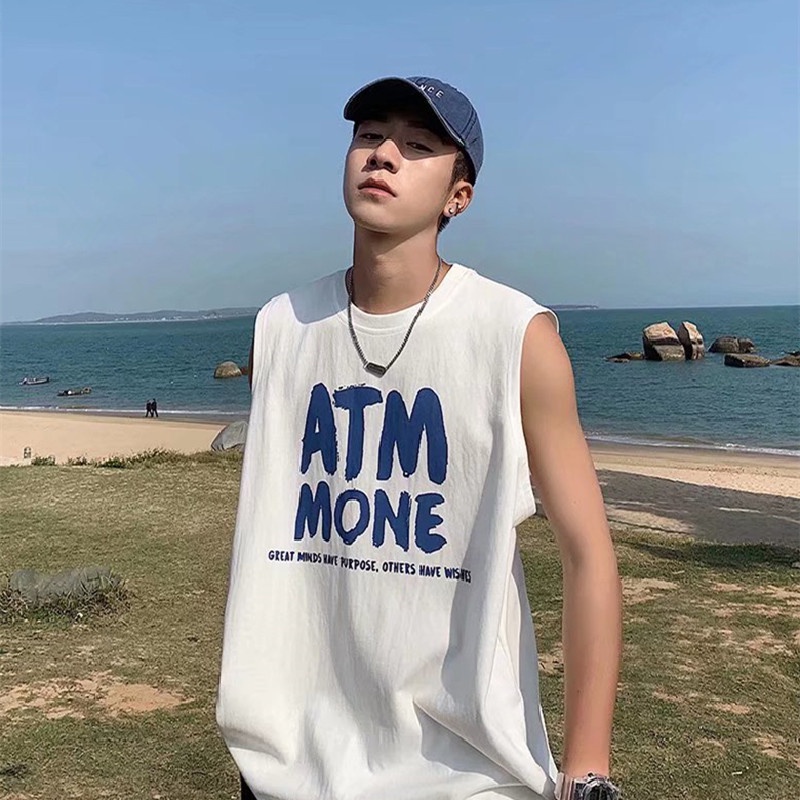 Áo Ba Lỗ Thể Thao Nam In Chữ Size M-5XL Phong Cách hip hop
