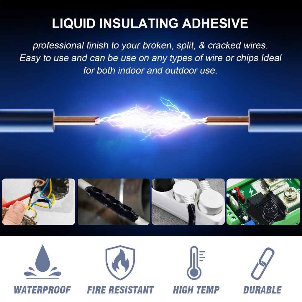 Băng Keo Cách Điện 50ml Chống Nước Chống Tia UV Nhanh Khô Không Ăn Mòn