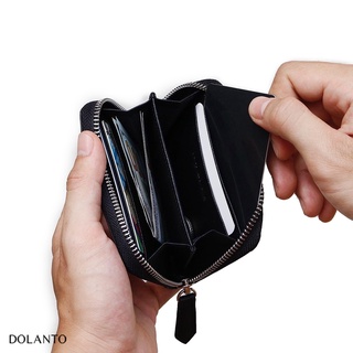 Ví Da Saffiano Đựng Thẻ DOLANTO BRAND Khóa Zip
