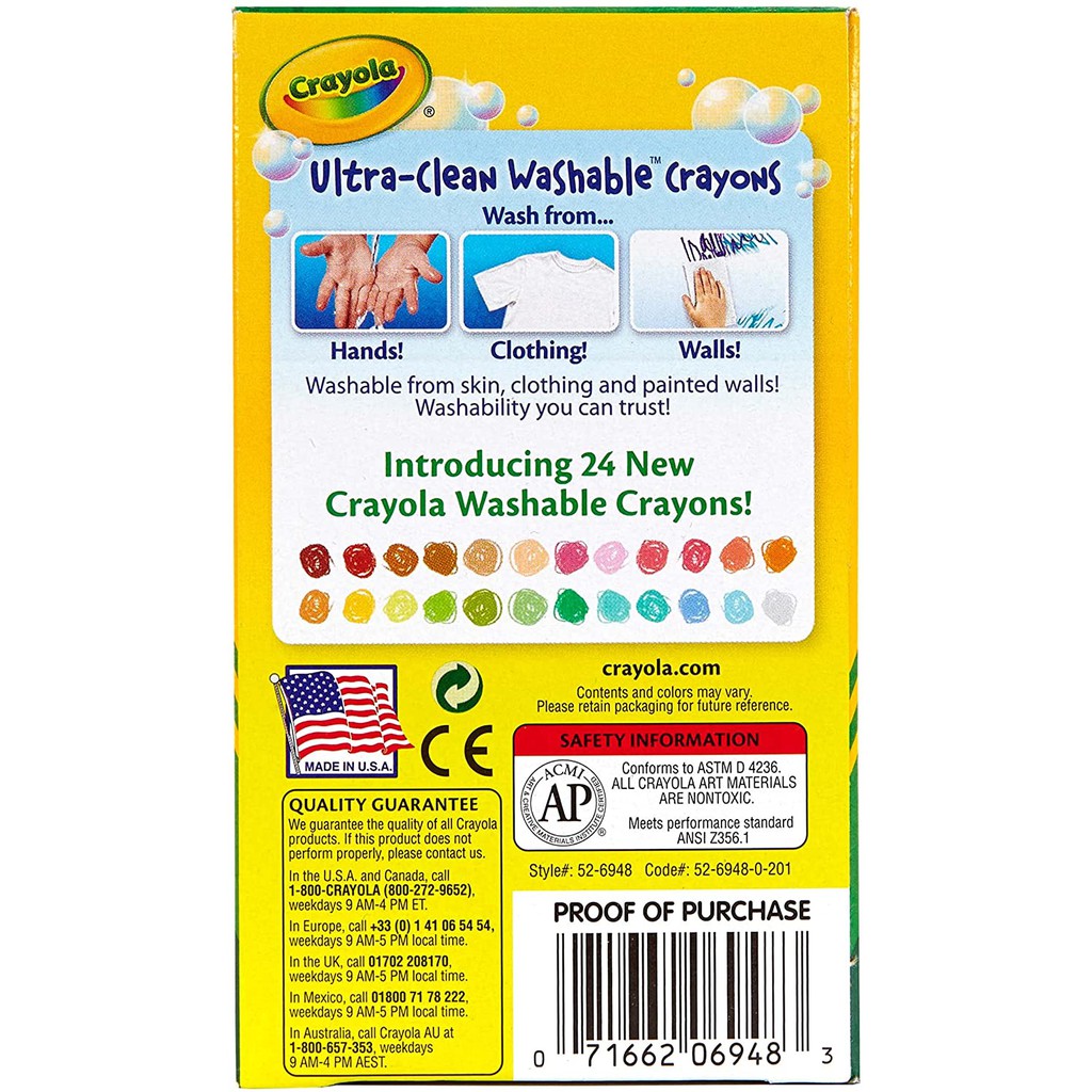 Bộ 48 Bút sáp màu Crayola, Tẩy rửa vượt trội - 526948